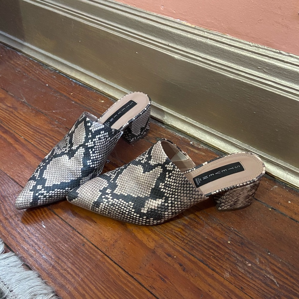 Steven by Steve Madden snake skin mules size 7.5